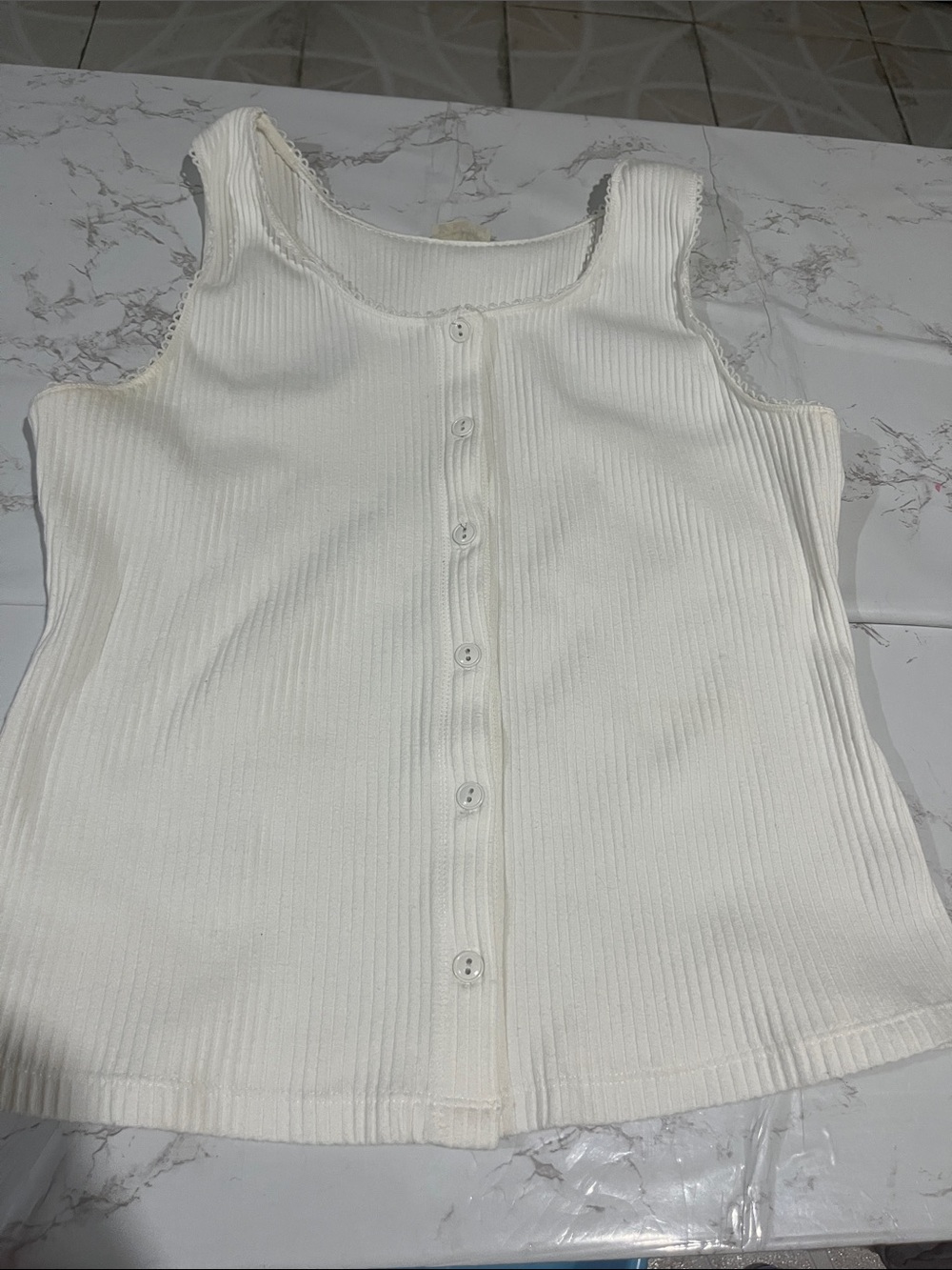 Free people Ribbed Button-Front Tank Top